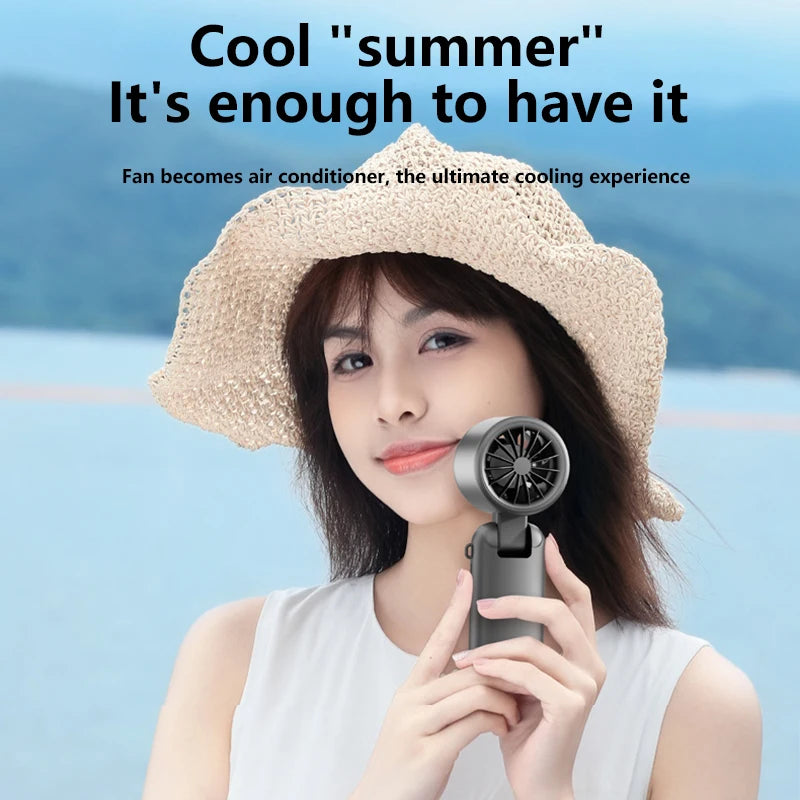 Xiaomi Refrigeration Handheld Electric Fan High-Speed Violent Turbo Fan Folding Neck Hanging Ice Pack Small Fan Office Outdoor